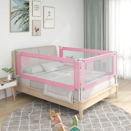 Casa Practica Balustradă de protecție pat copii, roz, 200x25 cm, textil