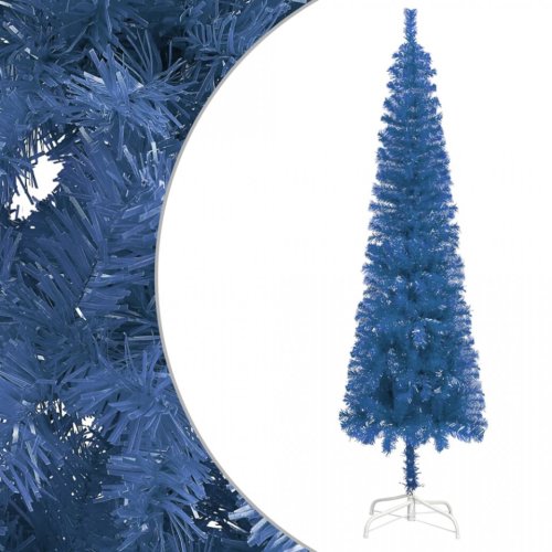 Brad de crăciun artificial subțire, albastru, 150 cm