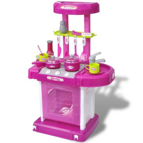 Casa Practica Bucătărie de jucărie pentru copii cu lumini și efecte sonore, roz