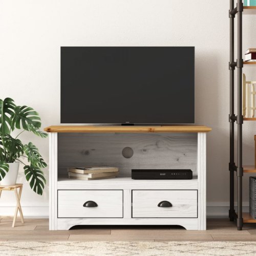 Comodă tv cu 2 sertare „bodo” maro 91x43x56 cm lemn masiv pin