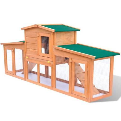 Casa Practica Cușcă mare iepuri cușcă adăpost animale mici cu acoperiș lemn