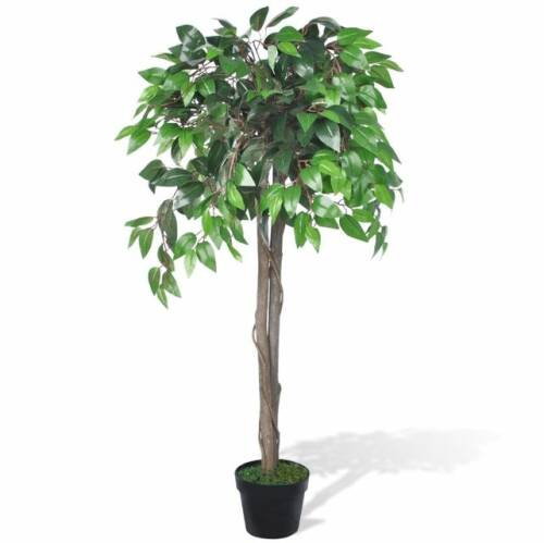 Ficus artificial cu aspect natural și ghiveci, 110 cm