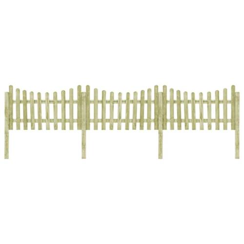 Gard de grădină cu 4 stâlpi 510x100 cm lemn de pin tratat fsc