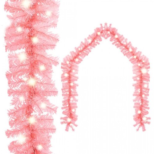 Ghirlandă de crăciun cu lumini led, roz, 10 m