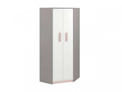 Iq 01 (corner dulap pentru haine) grey platinum/white/bright pink