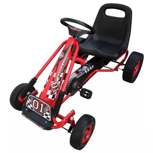 Casa Practica Kart copii cu pedale și scaun reglabil roșu
