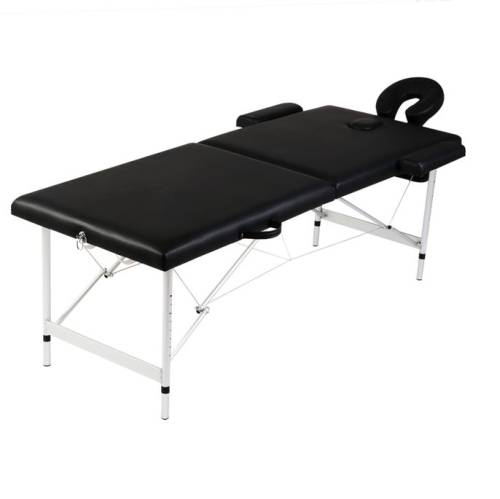 Casa Practica Masă de masaj pliabilă 2 părți cadru din aluminiu negru