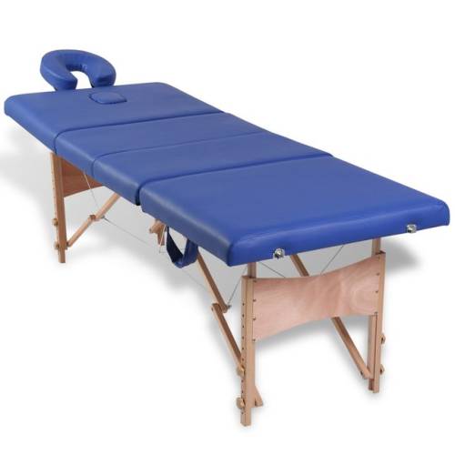 Masă pliabilă pentru masaj cu 4 secțiuni și cadru din lemn