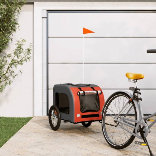 Casa Practica Remorcă de bicicletă câini portocaliu&gri textil oxford&fier