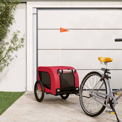 Casa Practica Remorcă de bicicletă câini roșu&negru textil oxford&fier