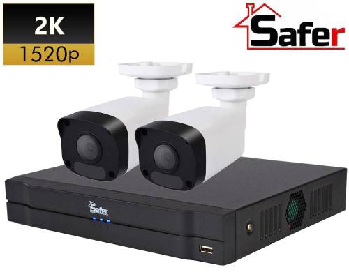 Kit supraveghere video ip exterior 4mp safer 2 canale full poe