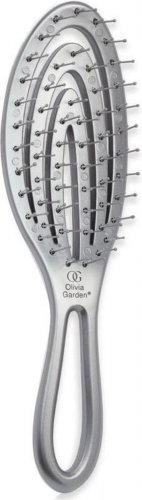Olivia garden holiday glitz finger silver - perie profesionala curbata cu ventilatie