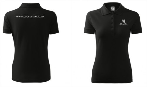 Marketing Procosmetic tricou pique polo negru pentru dama l