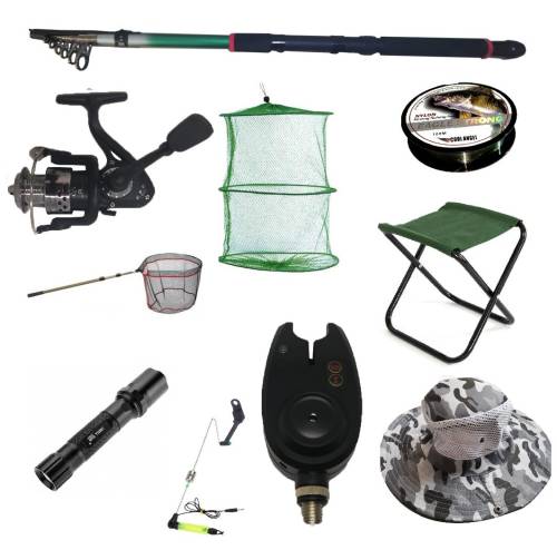 Set cu lanseta pescuit telescopica 3.6m, mulineta cfc1000 pentru pescuit sportiv si accesorii