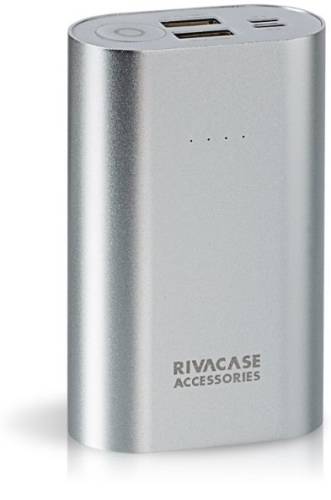 Rivacase Acumulator extern rivpower va 1010, 10000 mah, 2x usb, universal (argintiu)