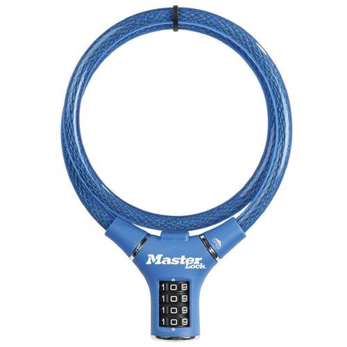 Antifurt master lock cablu impletit cu cifru 900 x 12mm albastru