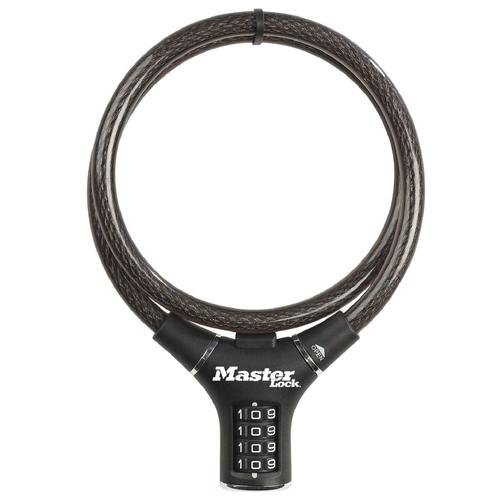 Antifurt master lock cablu impletit cu cifru 900 x 12mm, negru