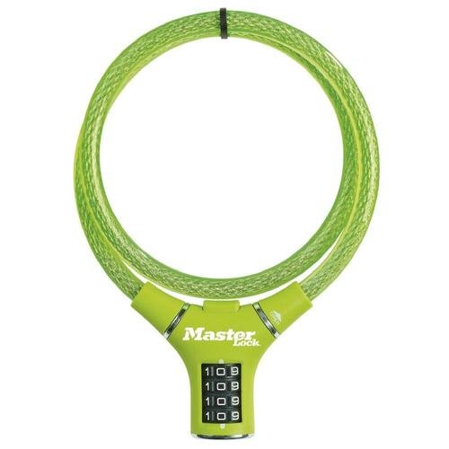 Antifurt master lock cablu impletit cu cifru 900 x 12mm verde