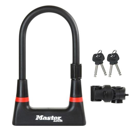 Antifurt u-lock masterlock din otel calit cu cheie 210 x 104 x 14 mm, negru