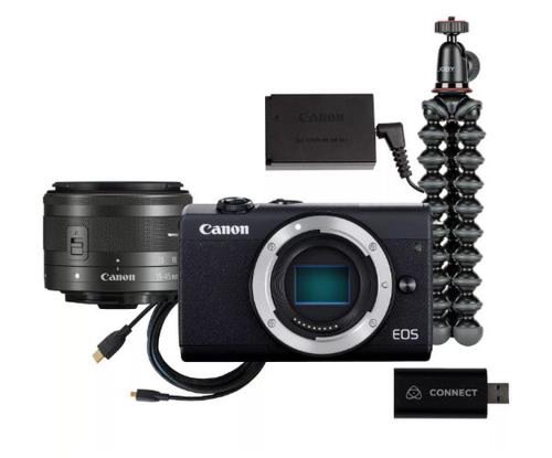 Aparat foto mirrorless canon eos m200, 24.1 mp, 4k, bluetooth, wi-fi (negru) + live streaming kit