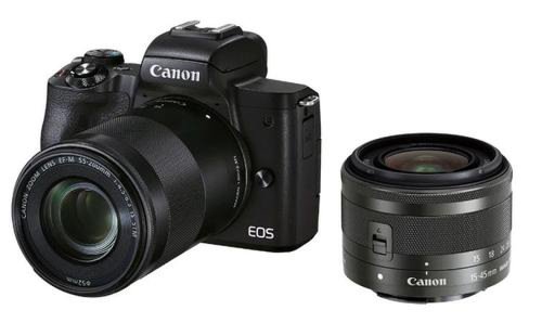 Aparat foto mirrorless canon eos m50 mark ii, 24.1 mp, 4k, wi-fi + obiectiv 15-45mm + obiectiv 55-200mm f/3.5-6.3 is stm (negru)