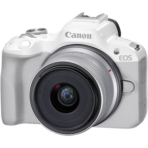 Aparat foto mirrorless canon eos r50, 24.2mp, 4k + obiectiv 18-45mm (alb)