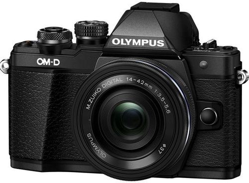 Aparat foto mirrorless olympus e-m10 mark ii + obiectiv ez-m1442 iir, 16.1 mp, filmare full hd (negru)