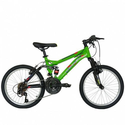 Bicicleta copii mtb velors 2060a, roti 20inch, 18 viteze, cadru otel 17inch (verde)