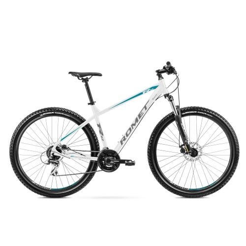 Bicicleta de munte pentru barbati romet rambler r9.2 marimea xl/21, 2022, alb/grafit/turcoaz