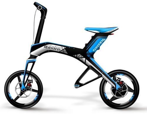 Bicicleta electrica robstep x1, bluetooth, telecomanda, viteza maxima 20 km/h, autonomie 20-25 km, roti 14inch (albastru)