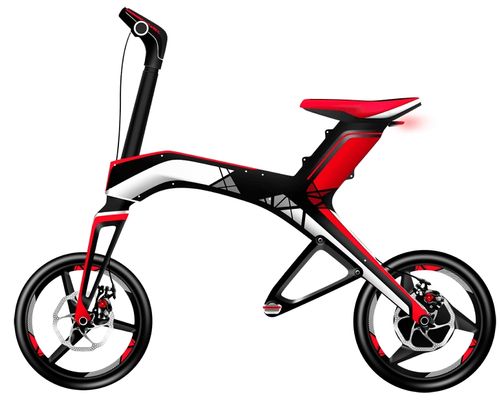 Bicicleta electrica robstep x1, bluetooth, telecomanda, viteza maxima 20 km/h, autonomie 20-25 km, roti 14inch (rosu)