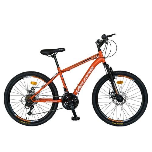 Bicicleta mtb-ht velors vulcano v2409a, 18 viteze, roti 24inch, frane pe disc (portocaliu /negru) 