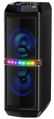 Boxa portabila akai abts-82, 2 x 30 w, radio fm, karaoke, display led (negru)