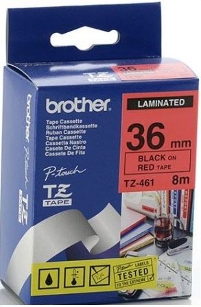 Brother etichete tz461 36mm (negru/rosu)
