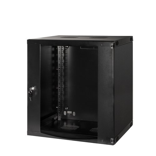 Cabinet metalic 19 inch logilink 12u w12f64b, otel 1.2mm, sarcina maxima 30kg, negru