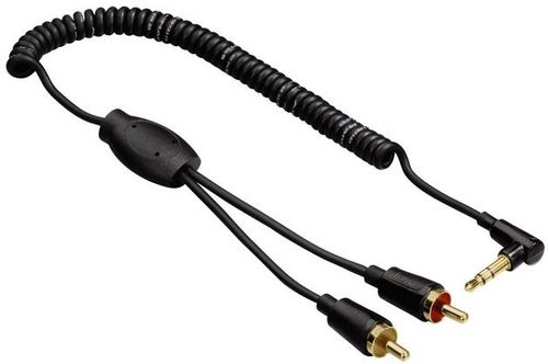 Cablu audio hama 123324, jack 3.5 mm - 2 x rca, 0.75 m (negru)