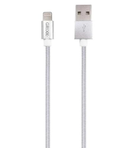 Cablu de date grixx optimum - 8-pin to usb apple mfi license, impletit, 3m (alb)