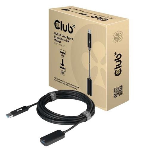 Club 3d Cablu prelungitor club3d cac-1411, usb3.2 gen2 tip a 10gbps m/f, 5m (negru)