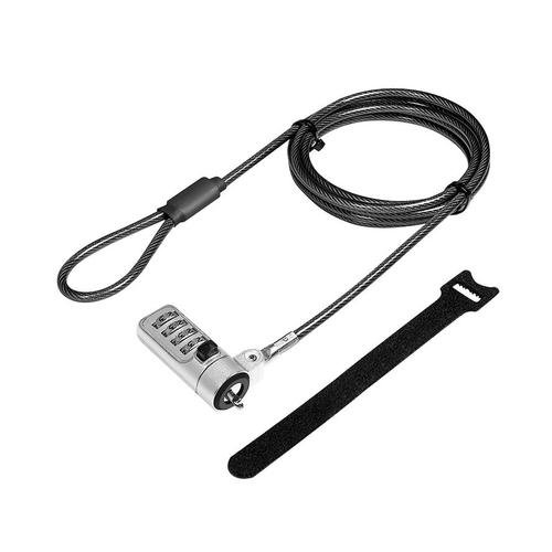 Cablu securitate logilink nbs010, noble lock, cifru cu patru discuri, cablu otel (negru)