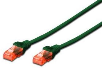 Cablu utp digitus, cat6, patch, 0.5m (verde)