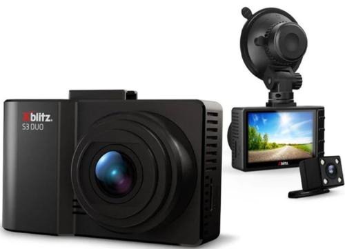 Camera auto dvr xblitz s3 duo, full hd, dual fata/spate, unghi de filmare 140°, display lcd 2.4inch, senzor g (negru)