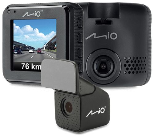 Camera video auto mio mivue c380 dual, full hd, ecran 2inch, gps + camera spate (negru)