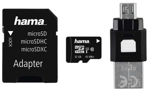 Card de memorie hama 123939, microsdhc, 32gb, clasa 10 + adaptor sd