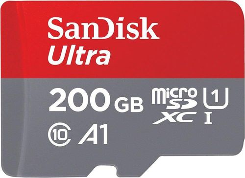 Card de memorie sandisk ultra android microsdxc, 200gb, 100mb/s, clasa 10, uhs-i + adaptor