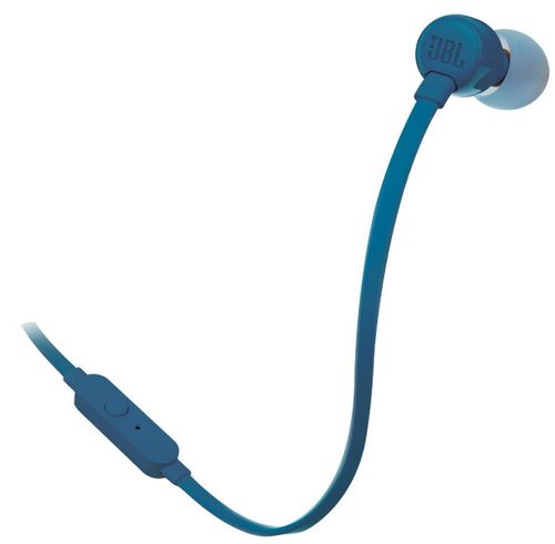 Casti stereo jbl t110, microfon (albastru)