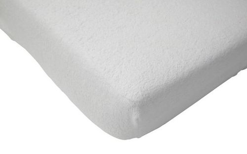 Cearsaf alb din frotir impermeabil pentru pat bebe jollein 550-507-00100, 60 x 120 cm (alb)