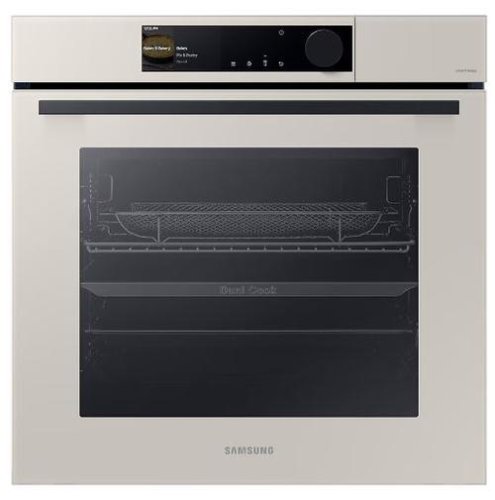 Cuptor incorporabil bespoke Samsung nv7b6665iaa/u2, electric, 76 l, autocuratare catalitica, grill, dual cook, wi-fi, air fry (bej)