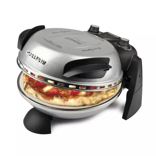 Cuptor pizza g3ferrari delizia silver special cu suprafata de coacere din piatra refractara, termoregulator pana la 400° c si timer cu atentionare sonora