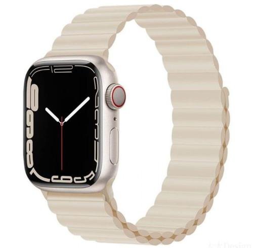 Curea smartwatch devia deluxe series sport 3 magnet pentru apple watch 38 mm / 40 mm / 41 mm (starlight)