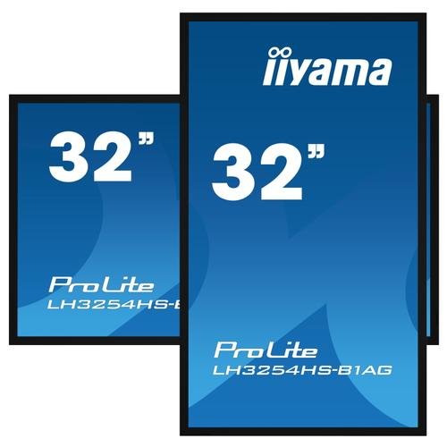 Display profesional ips led iiyama prolite 31.5inch lh3254hs-b1ag, full hd (1920 x 1080), dvi, vga, hdmi, displayport, boxe (negru) 